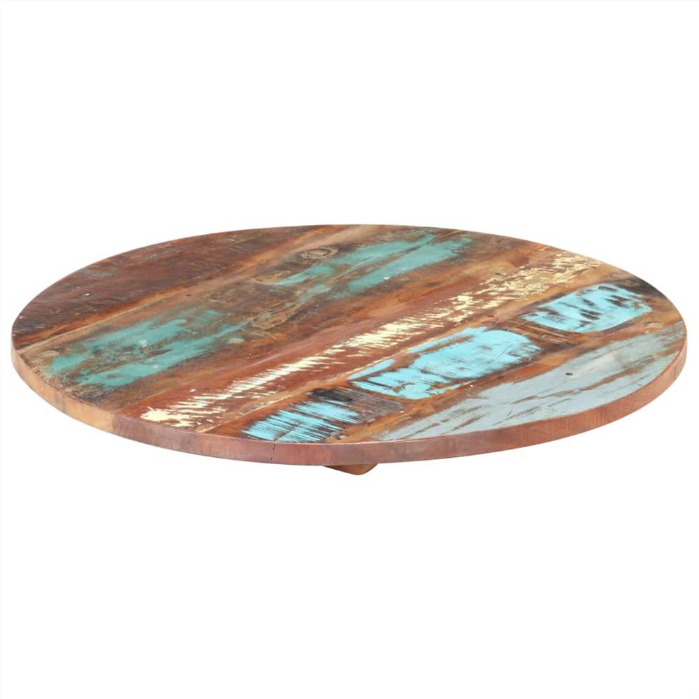 Round Table Top 80 cm 25-27 mm Solid Reclaimed Wood