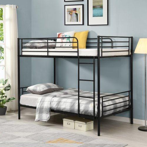 Twin-Over-Twin Size Bunk Bed Frame with Ladder, and Metal Slats Support, No Spring Box Required (Frame Only) - Black
Twin-Over-Twin Size Bunk Bed Frame with Ladder, and Metal Slats Support, No Spring Box Required (Frame Only) - Black