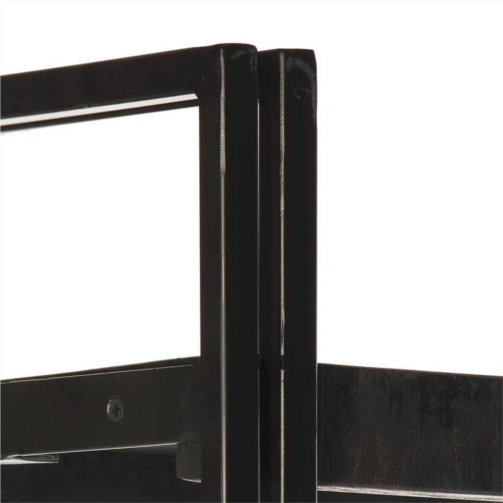3-Tier Bookcase Black 40x30x80 cm Solid Mango Wood