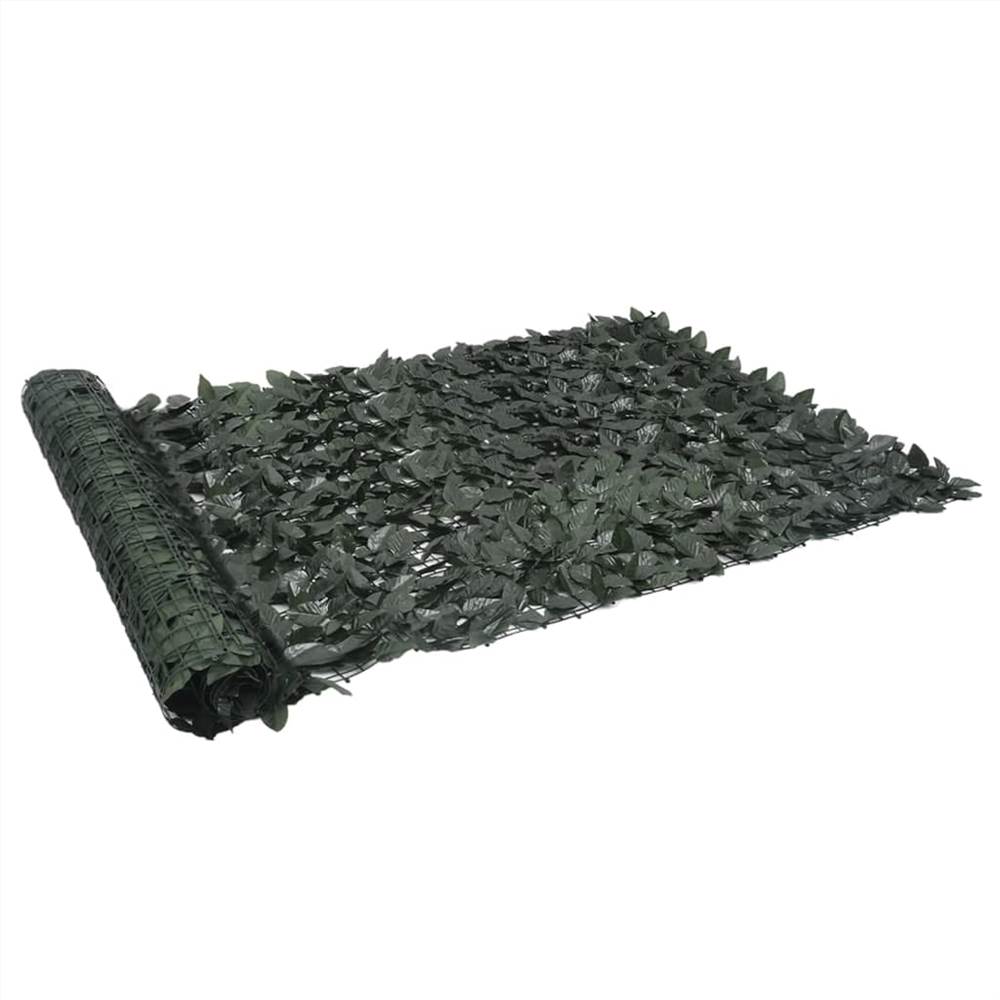Balcony Screen with Dark Green Leaves 500x150 cm