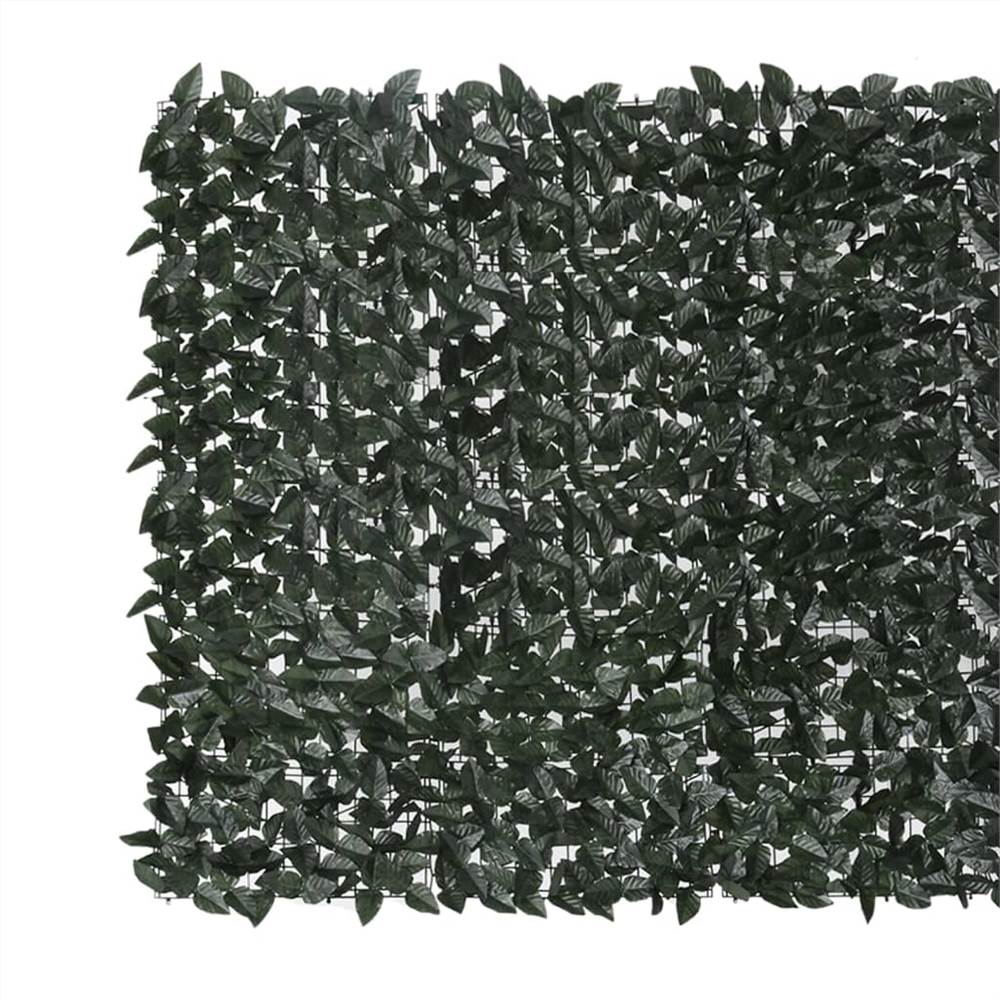 Balcony Screen with Dark Green Leaves 500x150 cm