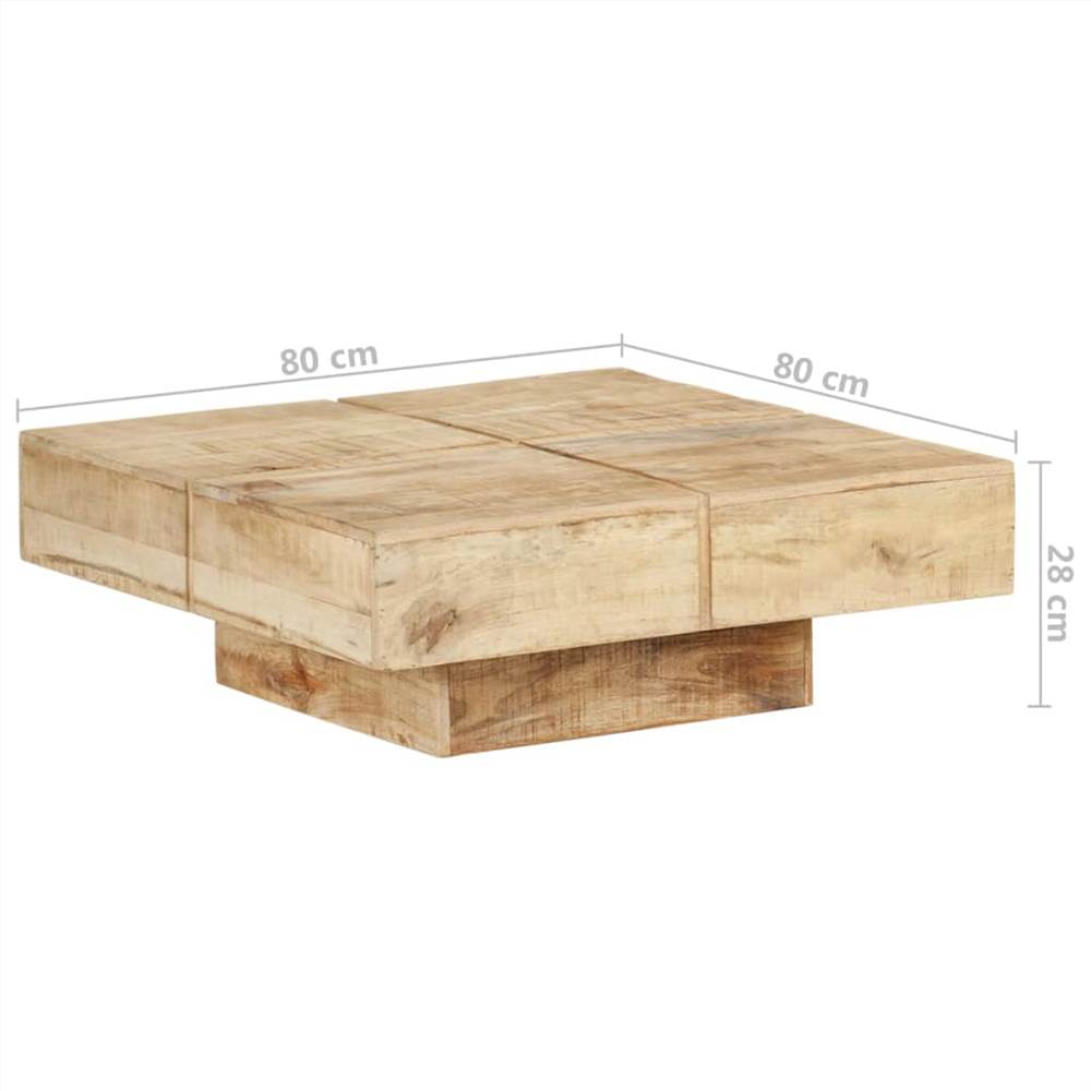 Coffee Table 80x80x28 cm Solid Mango Wood