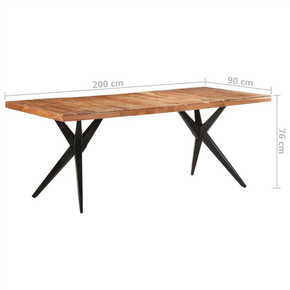 Dining Table 200x90x76 cm Solid Acacia Wood