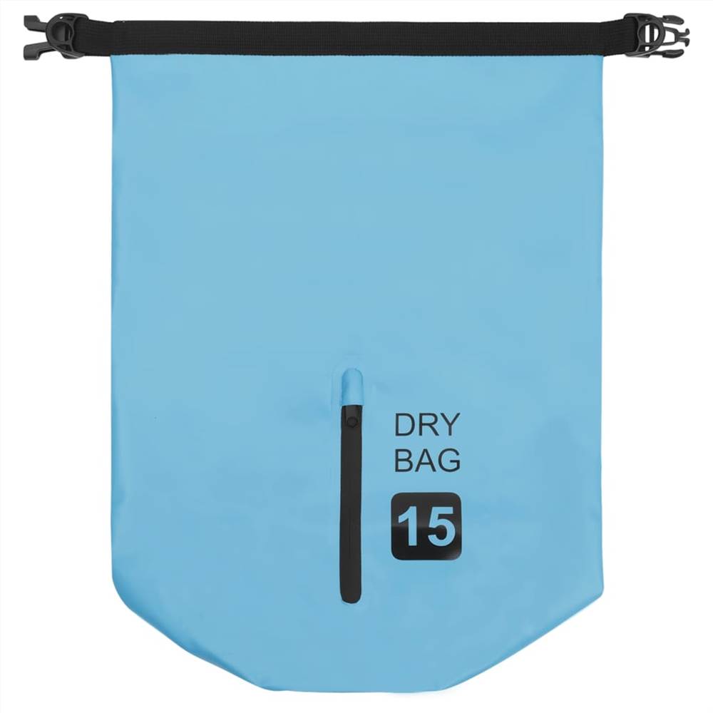 Dry Bag with Zipper Blue 15 L PVC