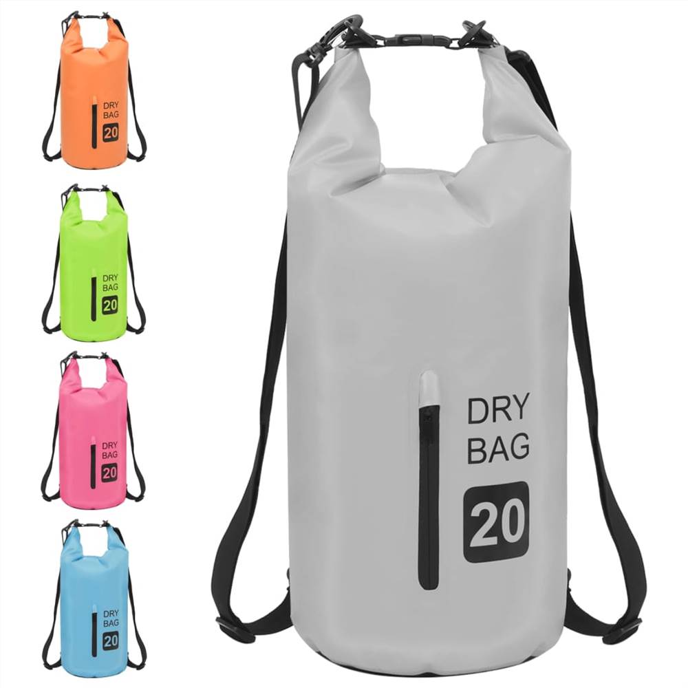 Dry Bag with Zipper Grey 20 L PVC