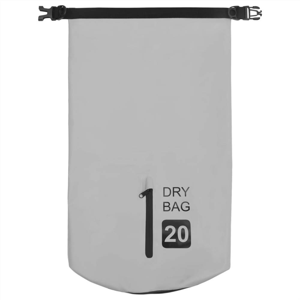 Dry Bag with Zipper Grey 20 L PVC