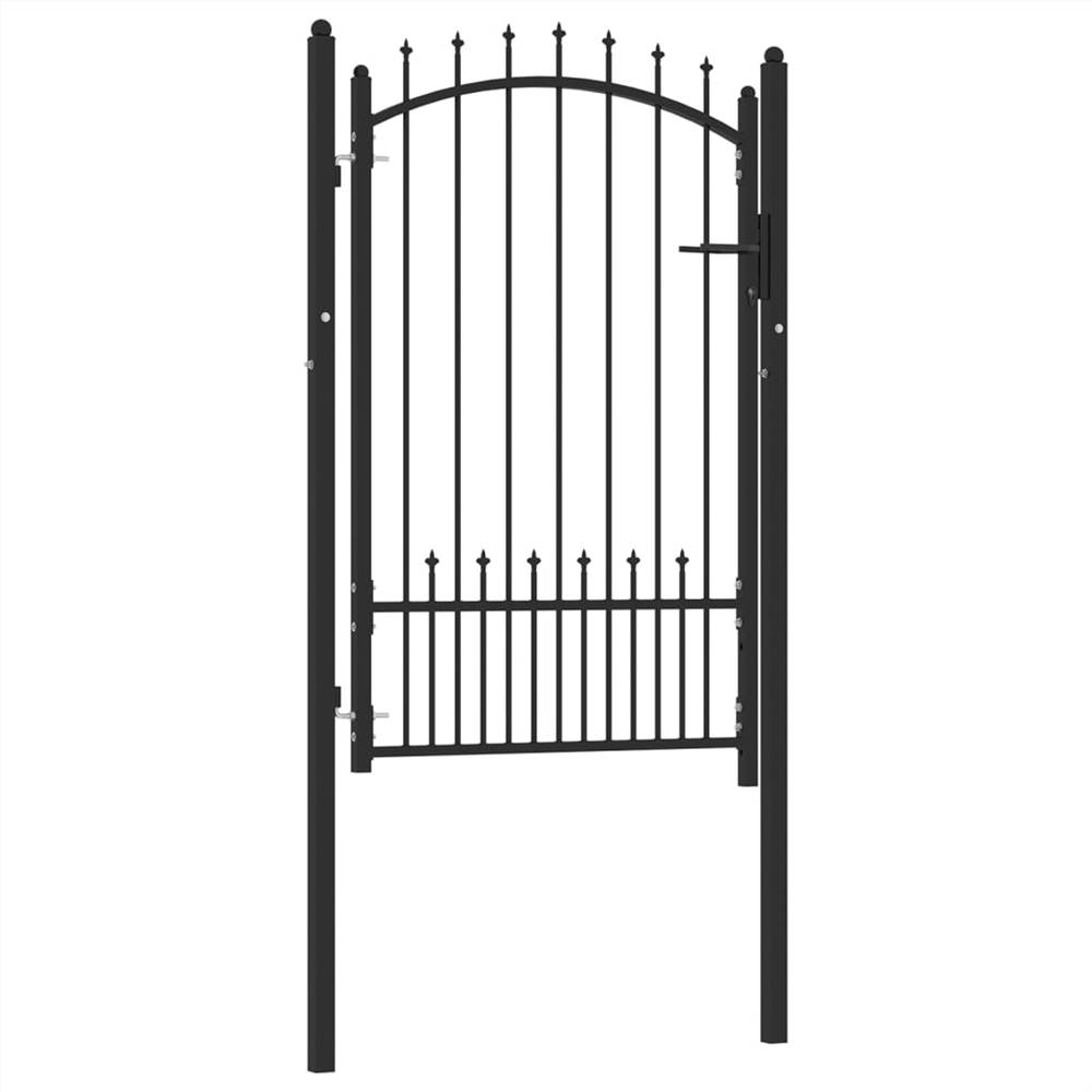Fence Gate with Spikes Steel 100x150 cm Black