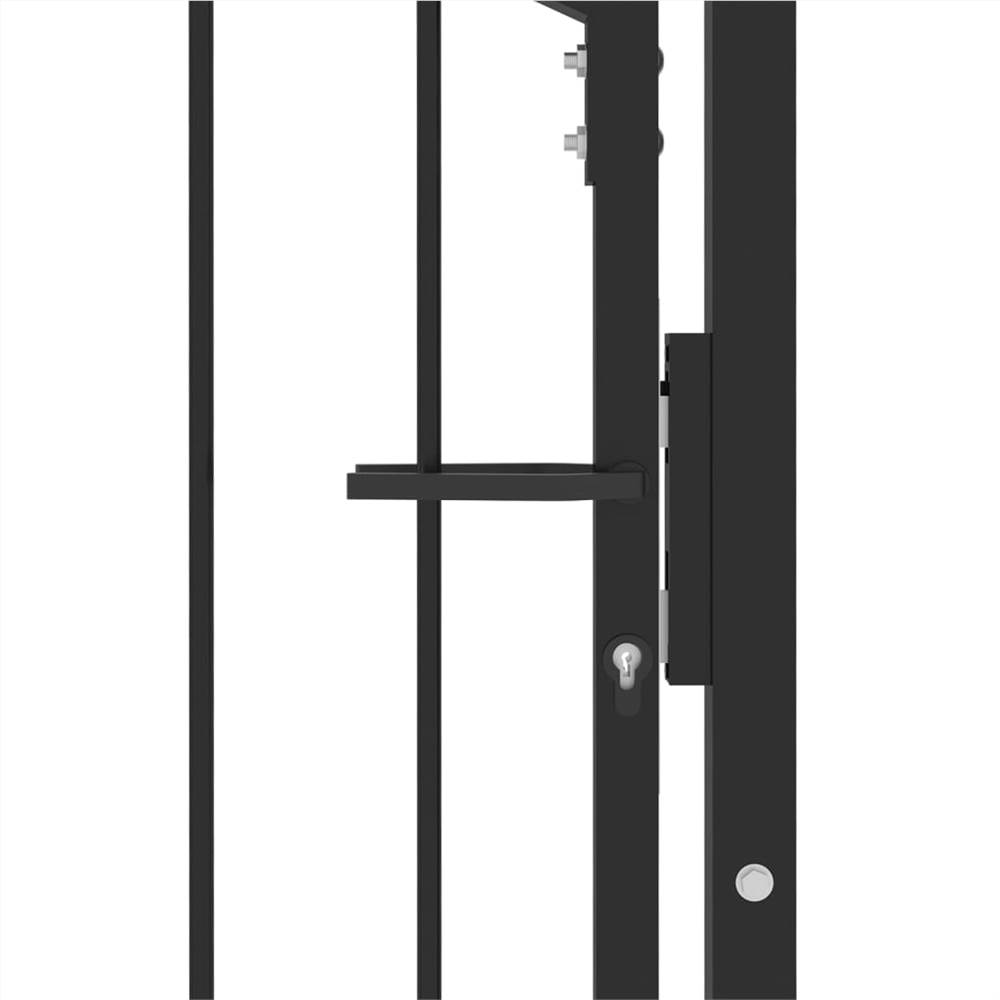 Fence Gate with Spikes Steel 100x150 cm Black