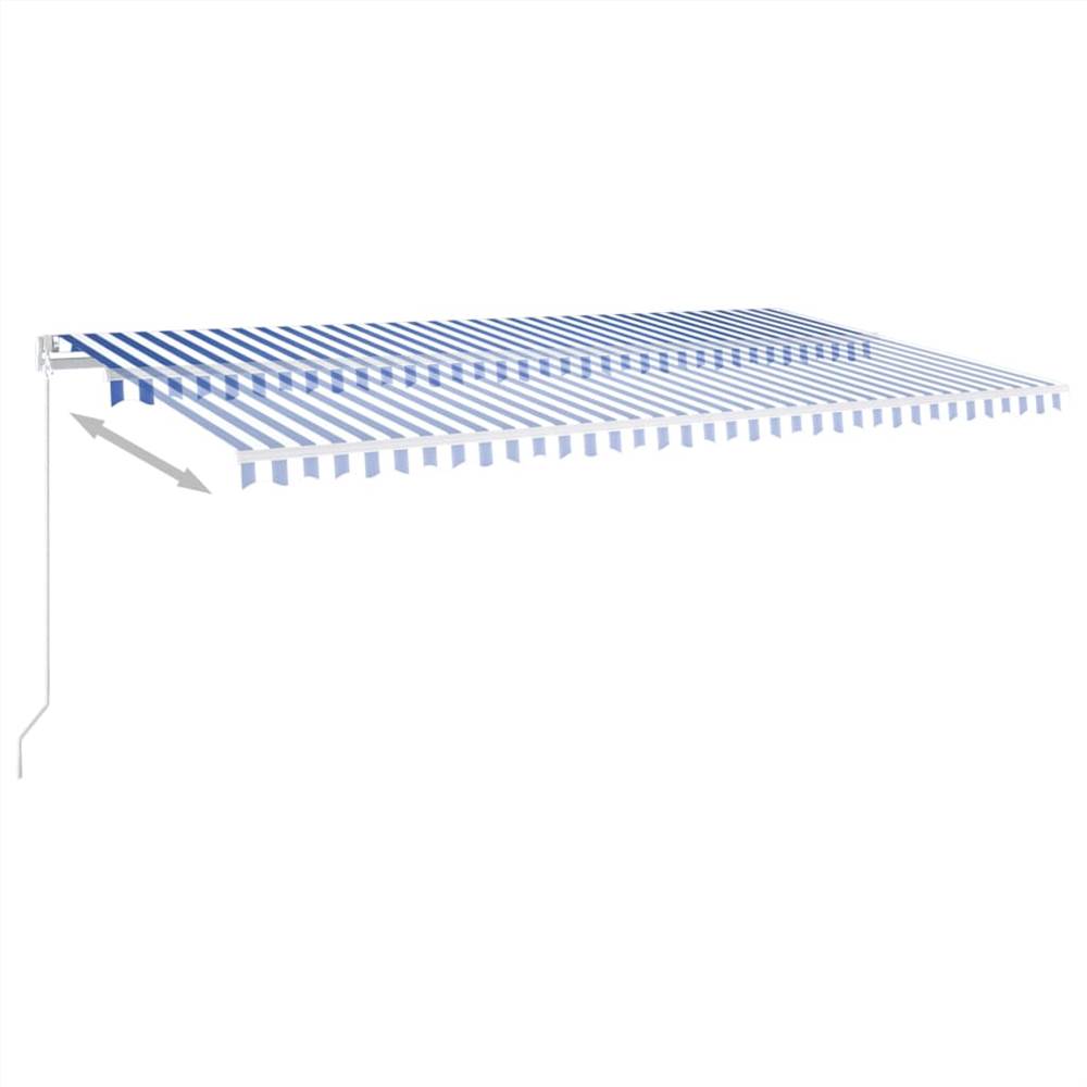 Freestanding Automatic Awning 600x350cm Blue/White