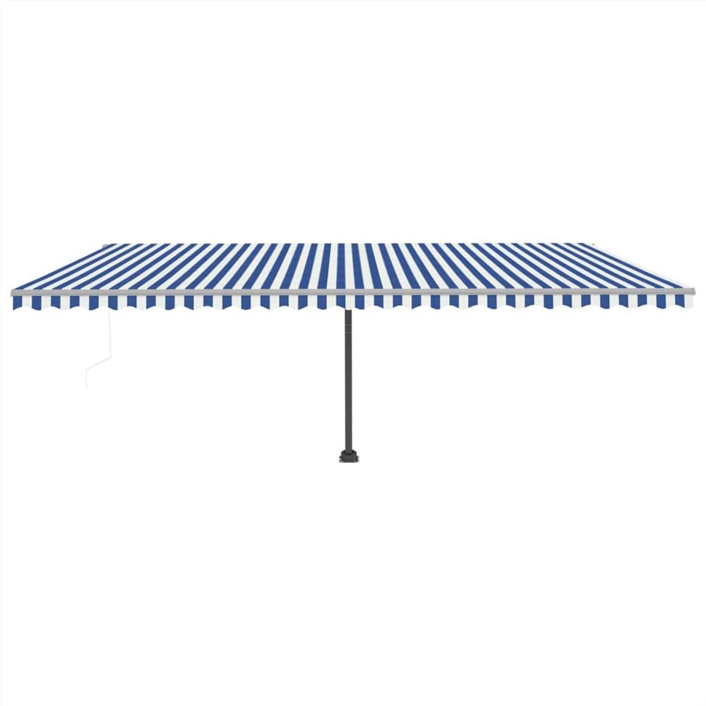 Freestanding Automatic Awning 600x350cm Blue/White
