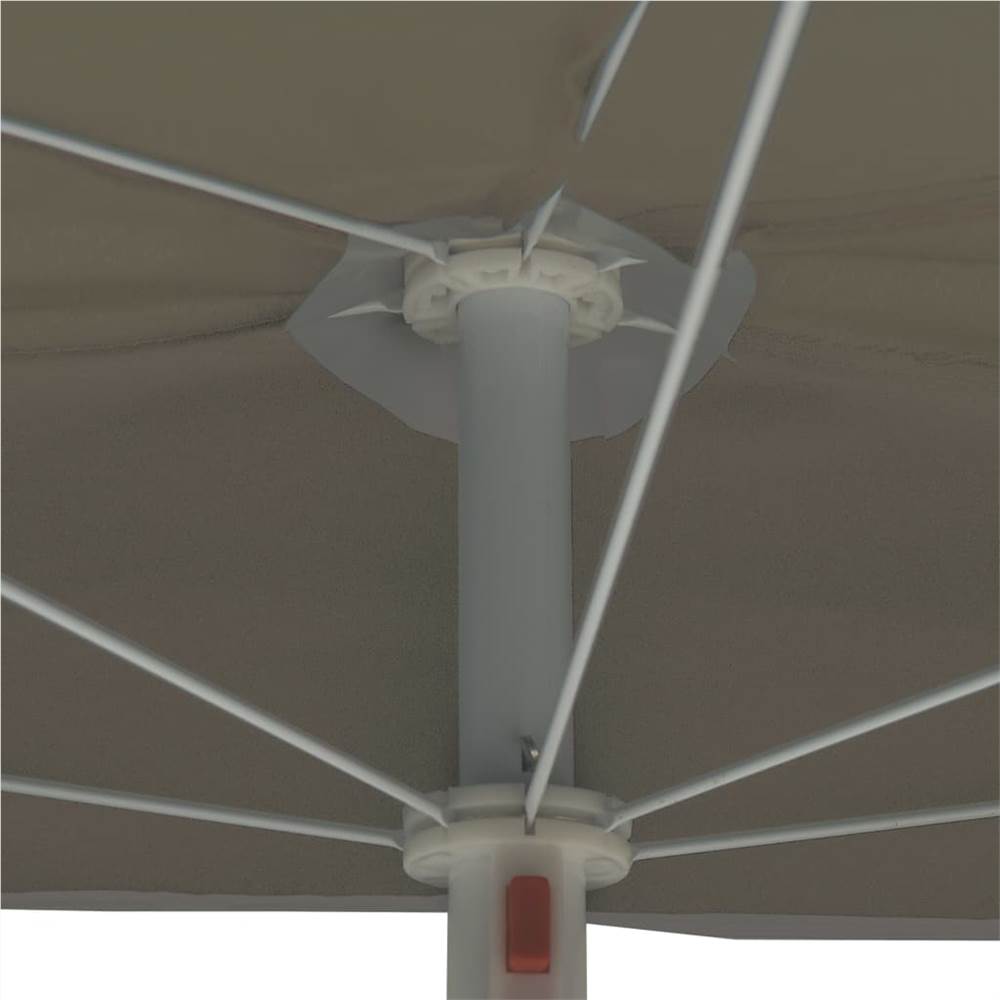 Garden Half Parasol with Pole 180x90 cm Sand