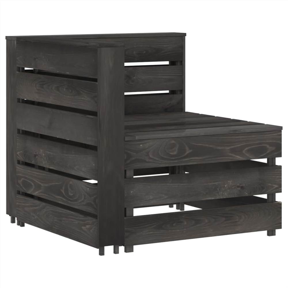 Garden Pallet Corner Sofa Grey Impregnated Pinewood
