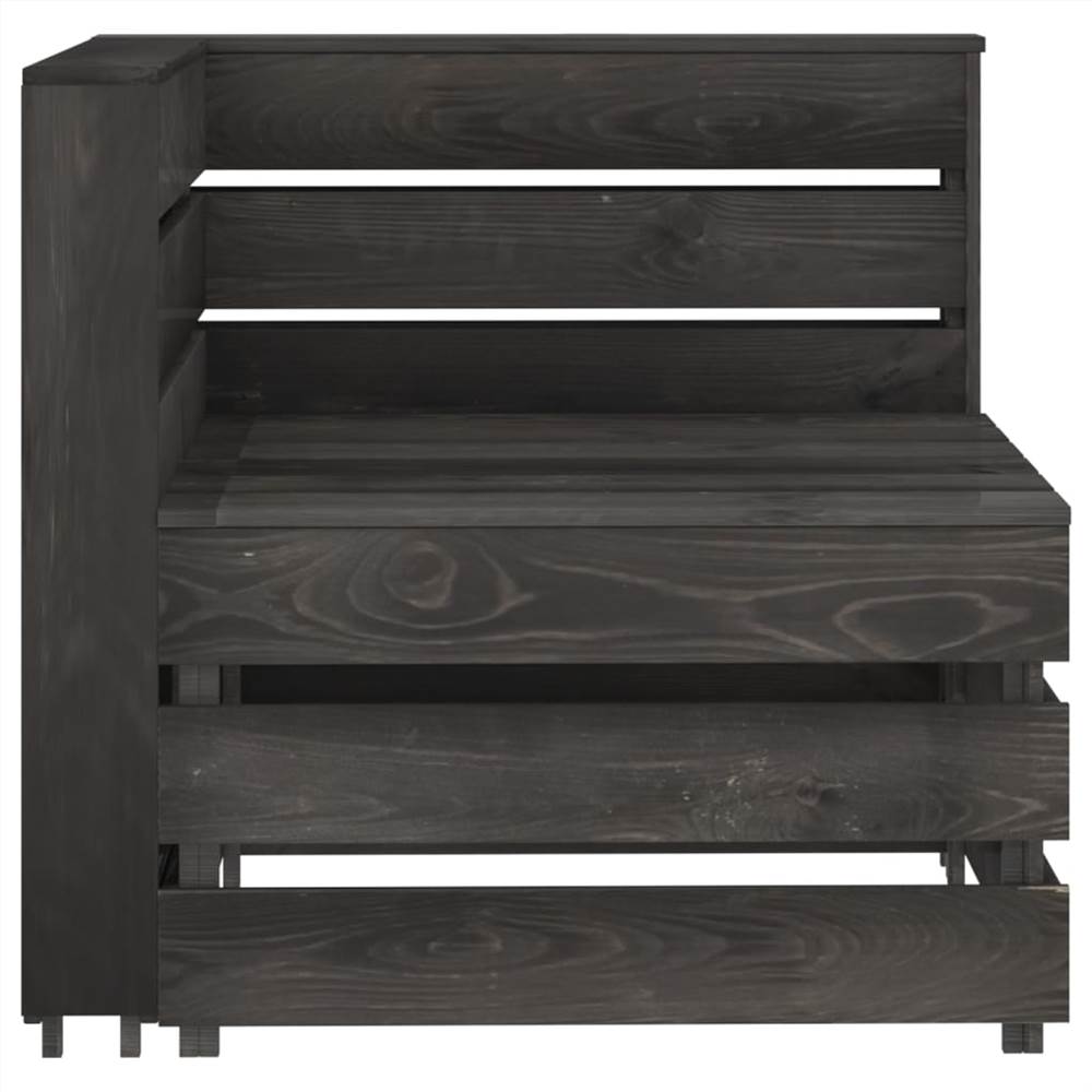 Garden Pallet Corner Sofa Grey Impregnated Pinewood