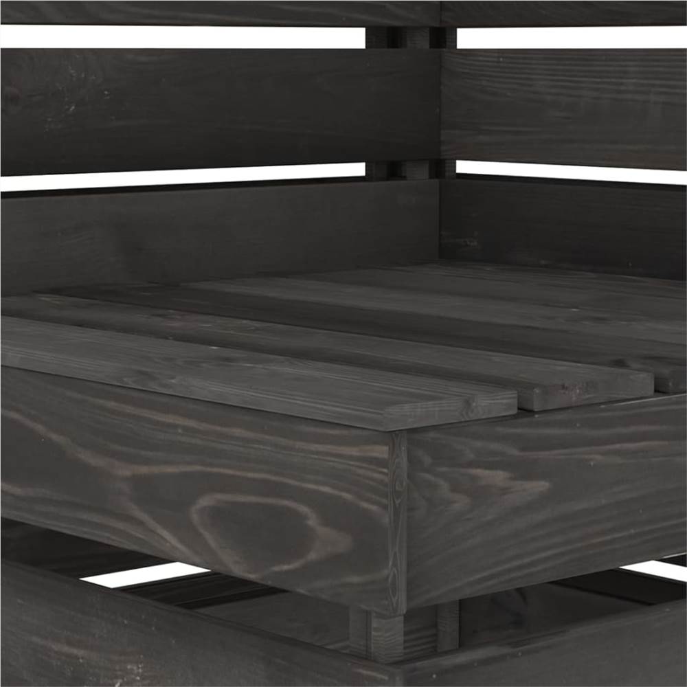 Garden Pallet Corner Sofa Grey Impregnated Pinewood