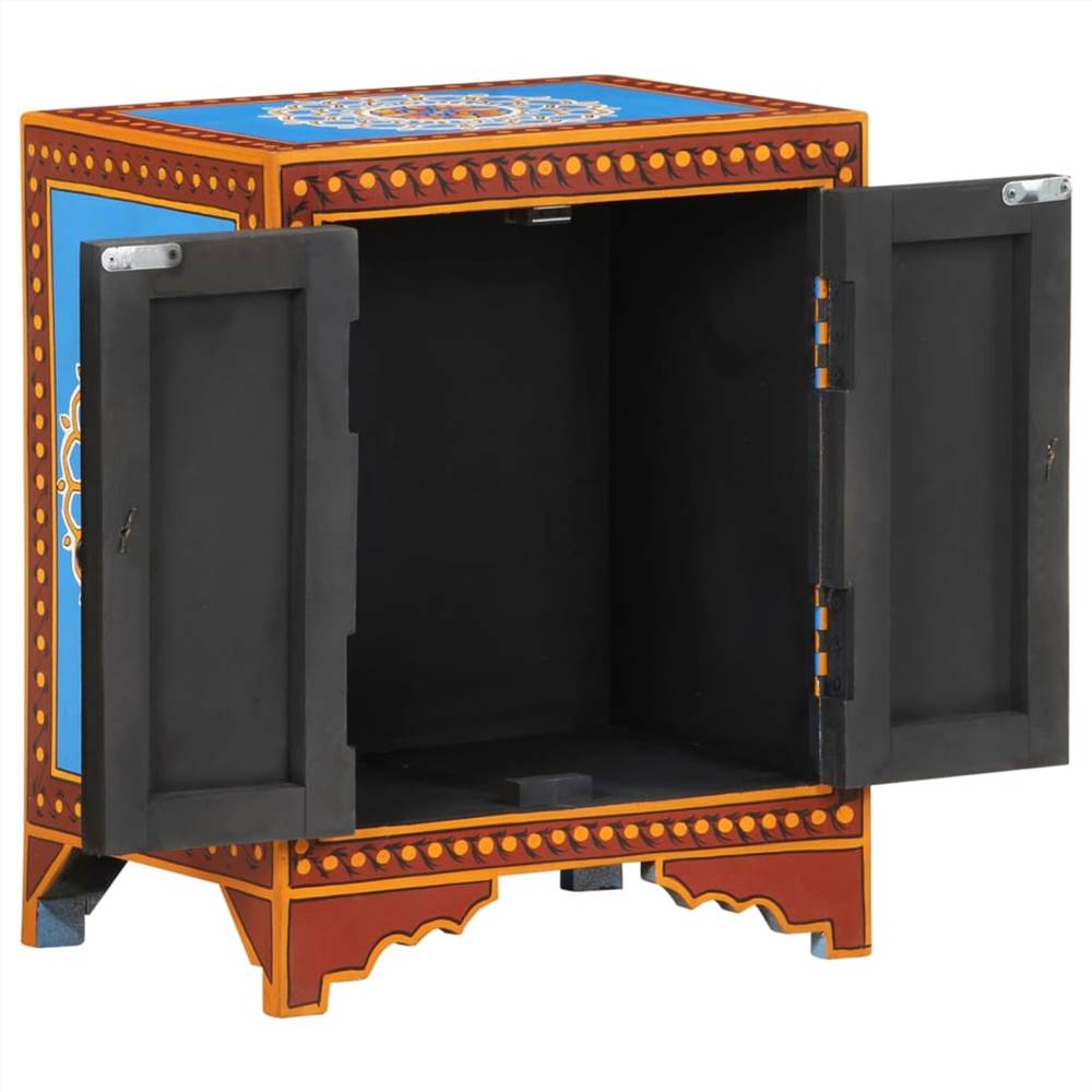 Hand Painted Bedside Cabinet 40x30x50 cm Solid Mango Wood