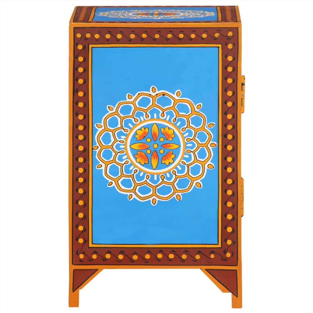 Hand Painted Bedside Cabinet 40x30x50 cm Solid Mango Wood