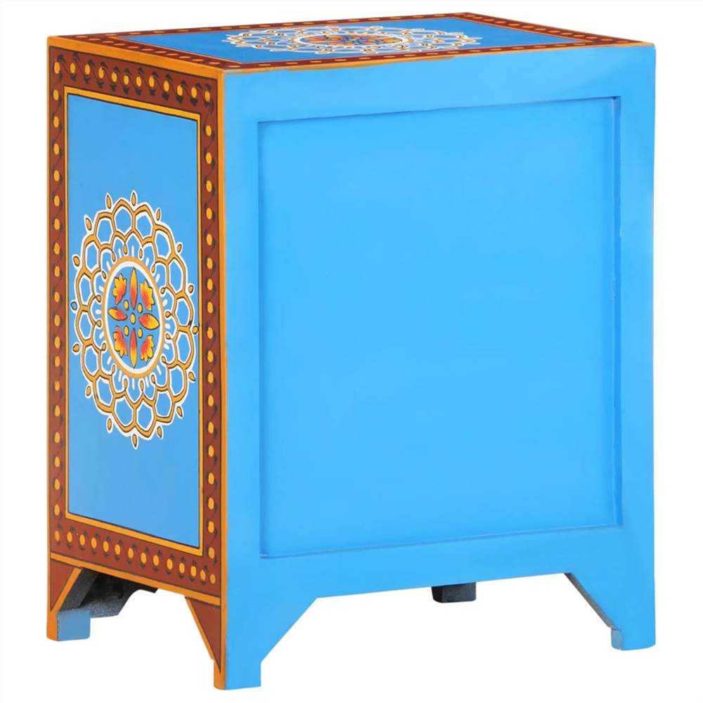 Hand Painted Bedside Cabinet 40x30x50 cm Solid Mango Wood