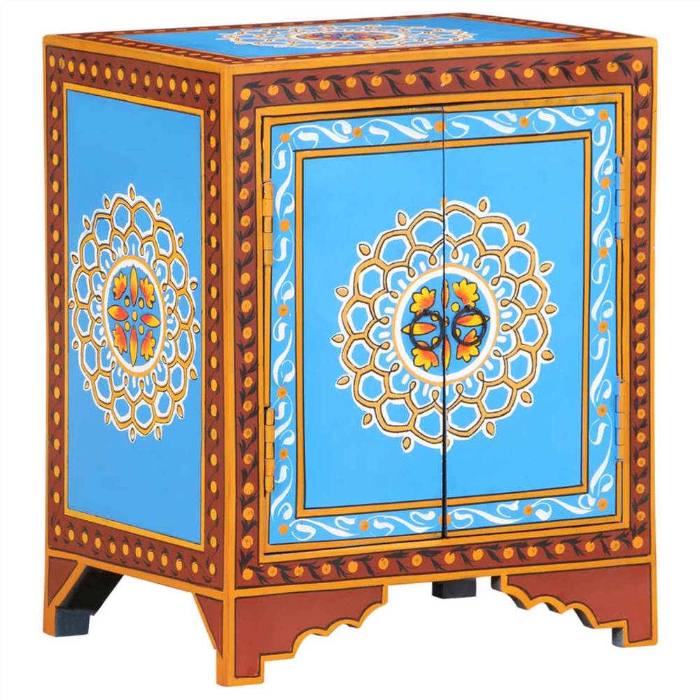 Hand Painted Bedside Cabinet 40x30x50 cm Solid Mango Wood