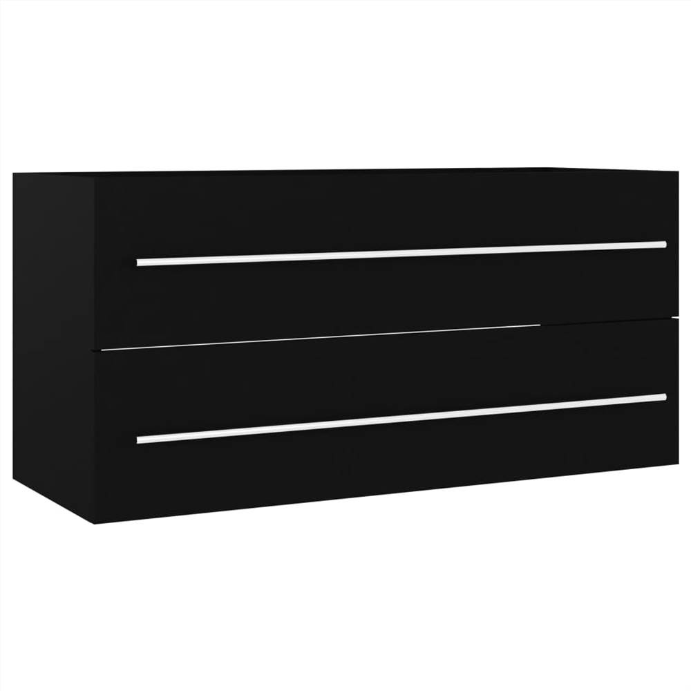 Sink Cabinet Black 100x38.5x48 cm Chipboard