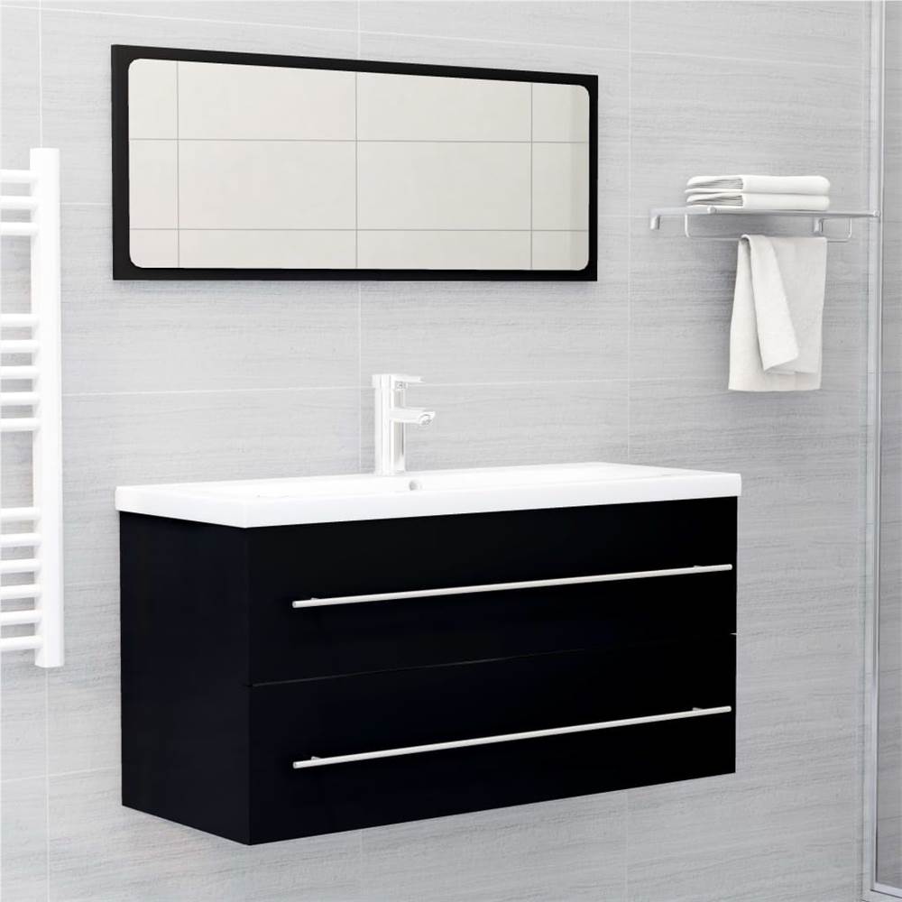Sink Cabinet Black 100x38.5x48 cm Chipboard