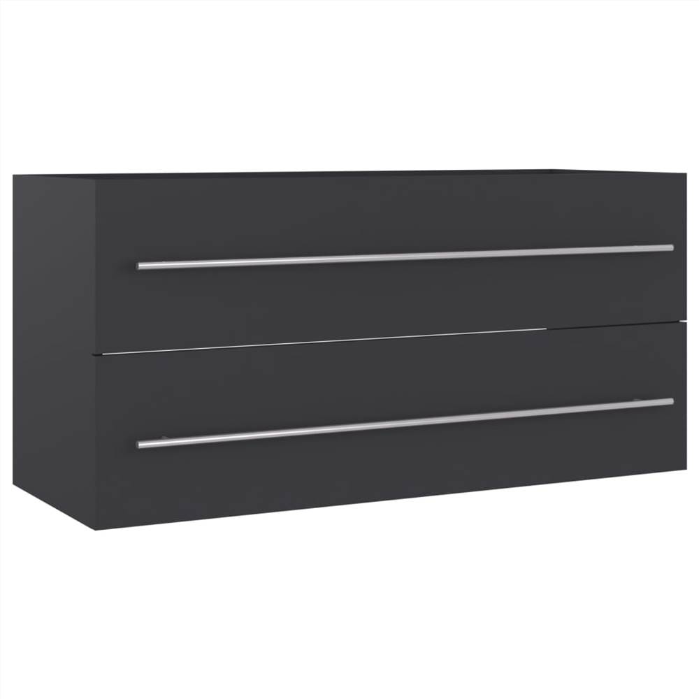 Sink Cabinet Grey 100x38.5x48 cm Chipboard