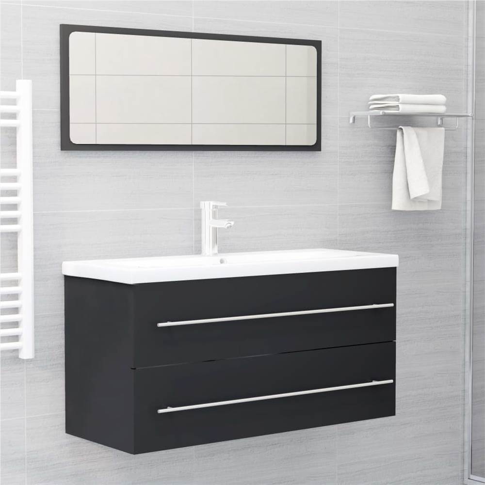 Sink Cabinet Grey 100x38.5x48 cm Chipboard