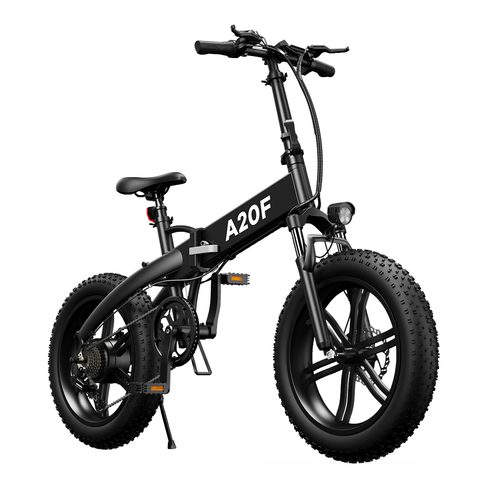 

ADO A20F+ EU Version Off-road Electric Folding Bike 20*4.0 inch 500W Brushless DC Motor SHIMANO 7-Speed Rear Derailleur 36V 10.4Ah Removable Battery 35km/h Max speed Pure power up to 50km Range Aluminum alloy Frame - Black