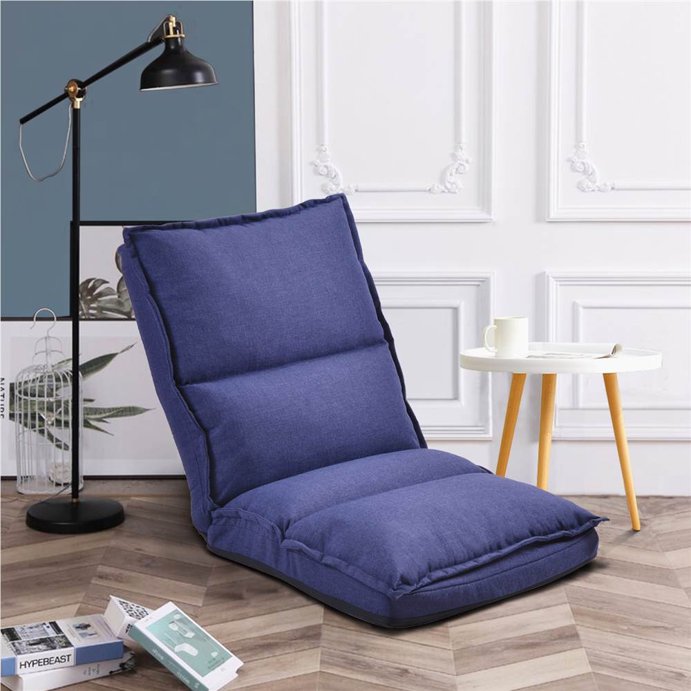 

Orisfur 49.2" Fabric Upholstered Folding Lazy Sofa Bed with Adjustable Backrest, for Living Room, Bedroom, Office, Apartment - Navy