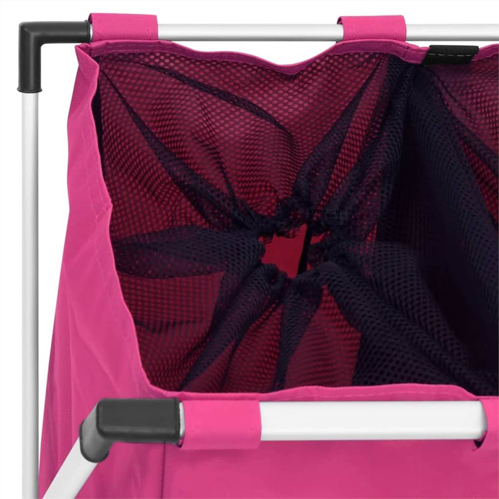 3-Section Laundry Sorter Pink