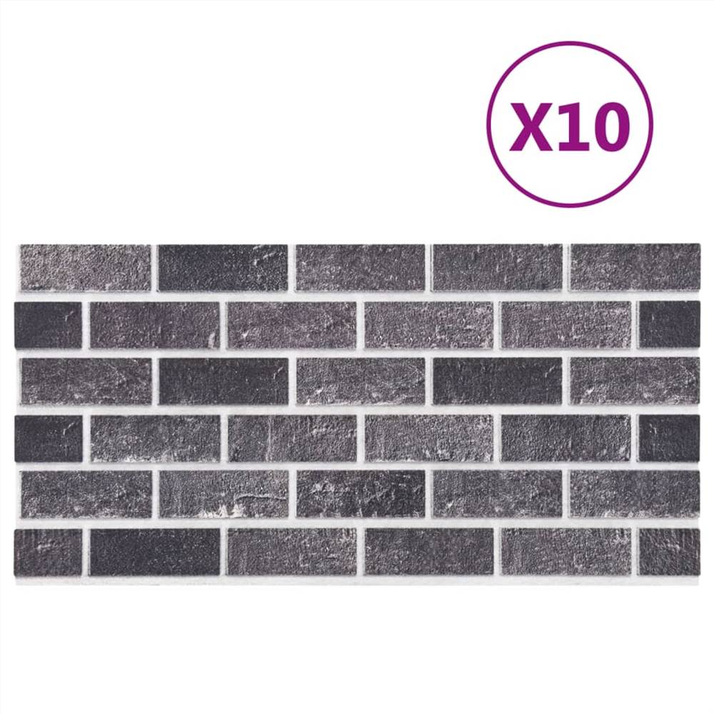 3D Wall Panels with Black & Grey Brick Design 10 pcs EPS