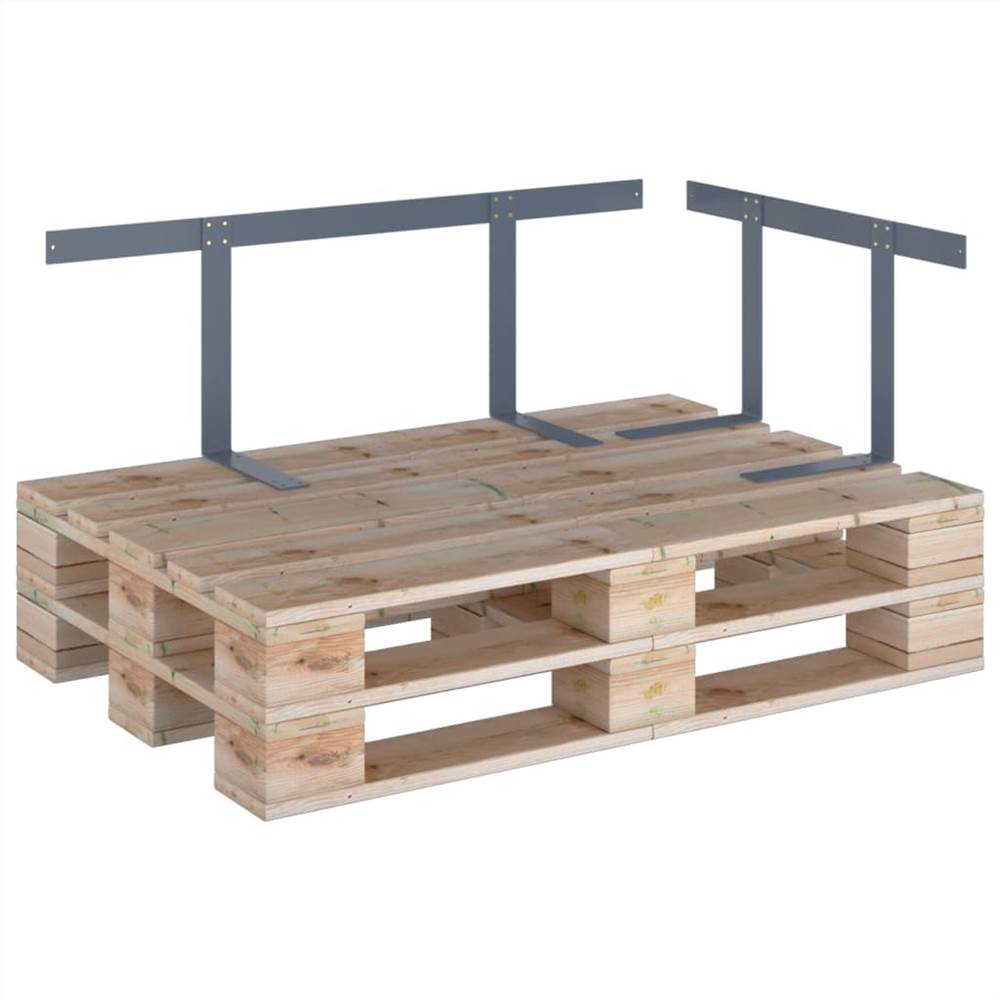 Backrest for Pallet Sofa Light Grey 110 cm Iron