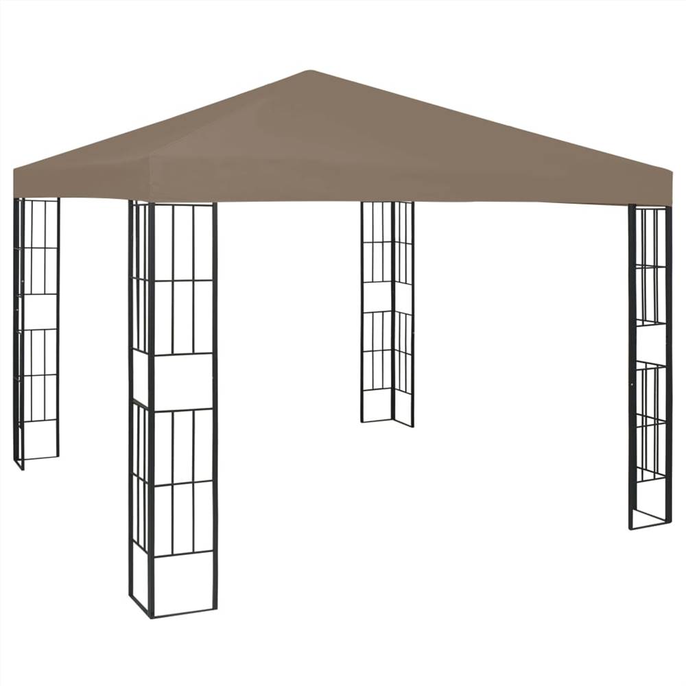 Gazebo with String Lights 3x3 m Taupe