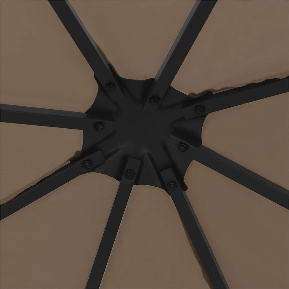 Gazebo with String Lights 3x3 m Taupe