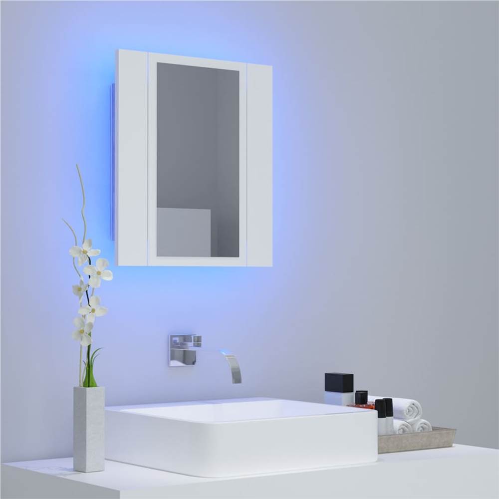 LED Bathroom Mirror Cabinet White 40x12x45 cm