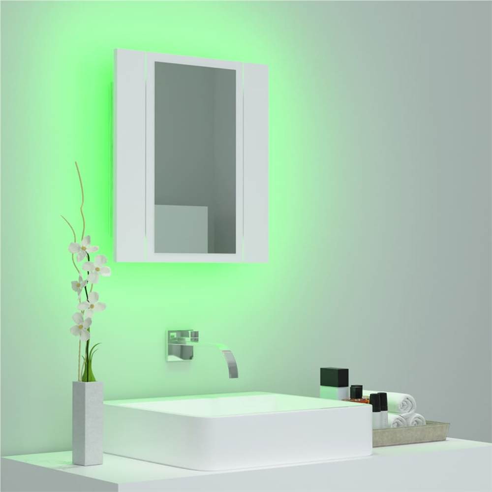 LED Bathroom Mirror Cabinet White 40x12x45 cm