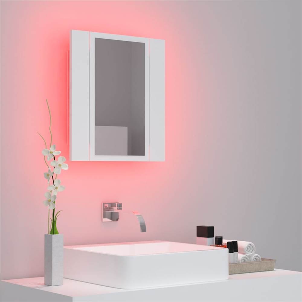 LED Bathroom Mirror Cabinet White 40x12x45 cm
