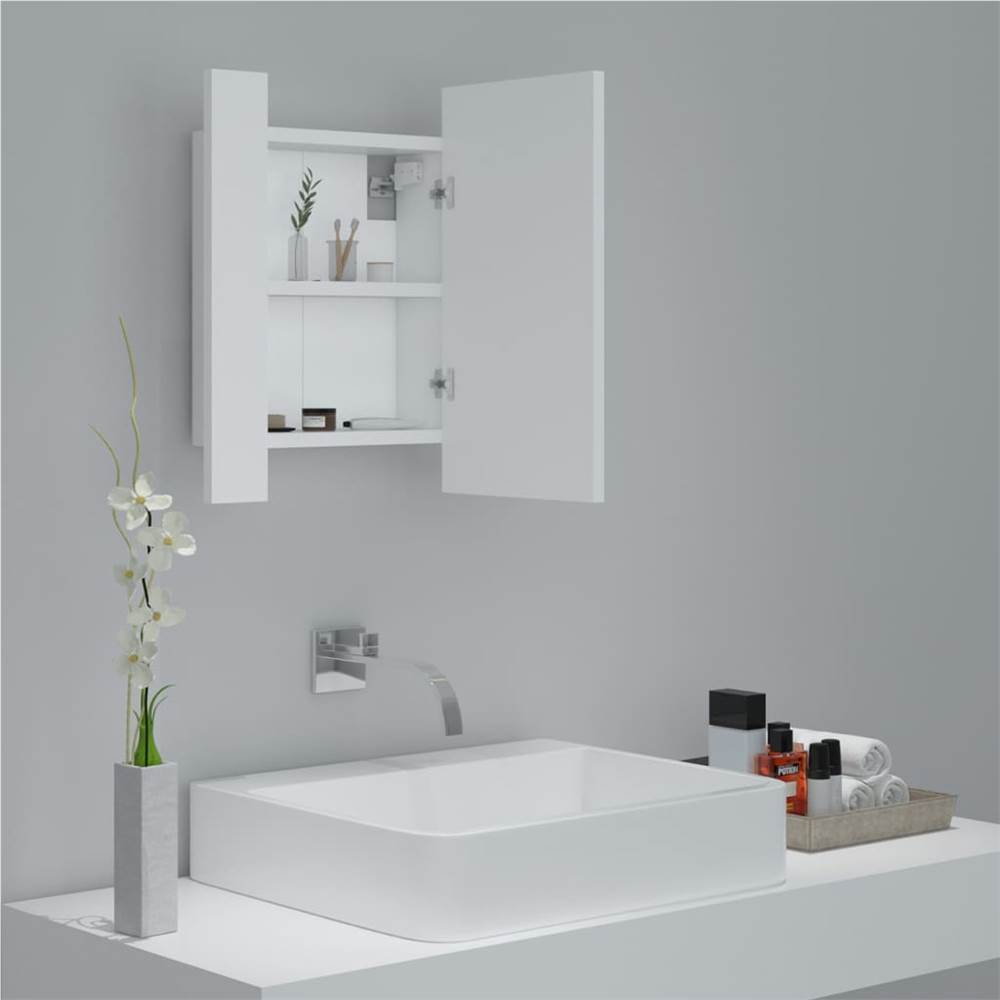 LED Bathroom Mirror Cabinet White 40x12x45 cm