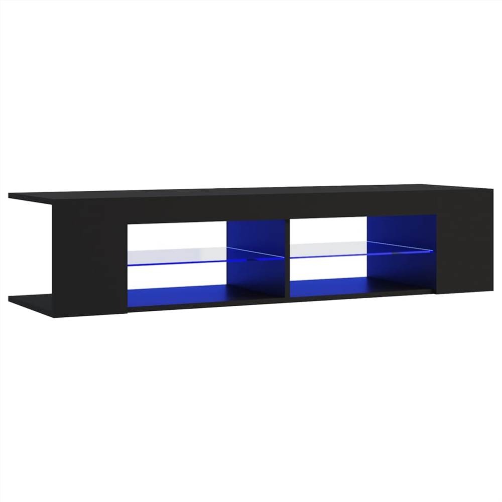 TV Cabinet with LED Lights Black 135x39x30 cm