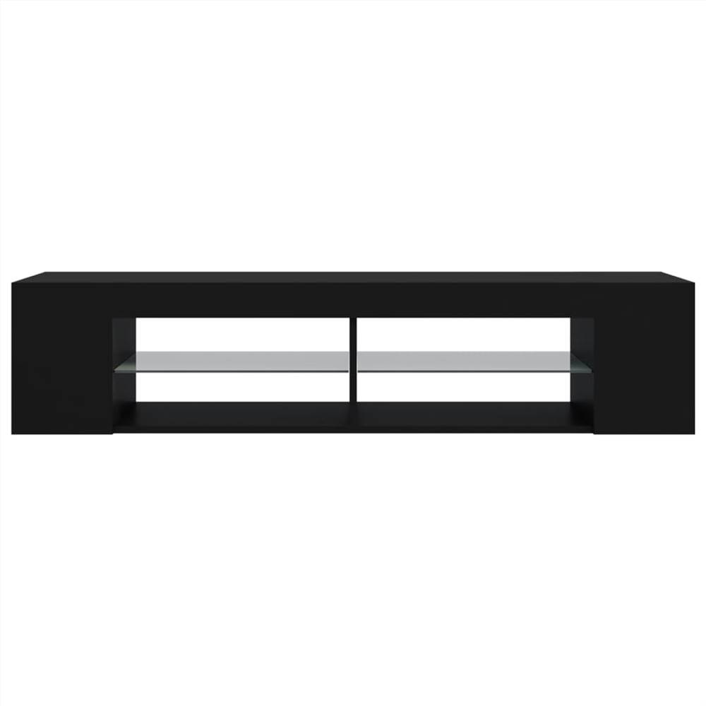 TV Cabinet with LED Lights Black 135x39x30 cm