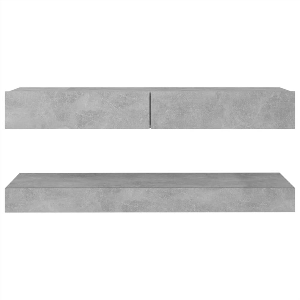 TV Cabinet with LED Lights Concrete Grey 120x35 cm