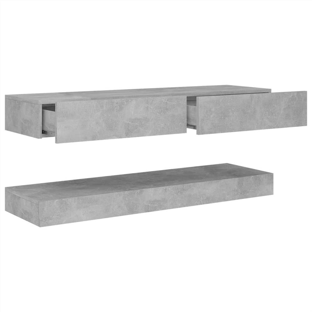 TV Cabinet with LED Lights Concrete Grey 120x35 cm