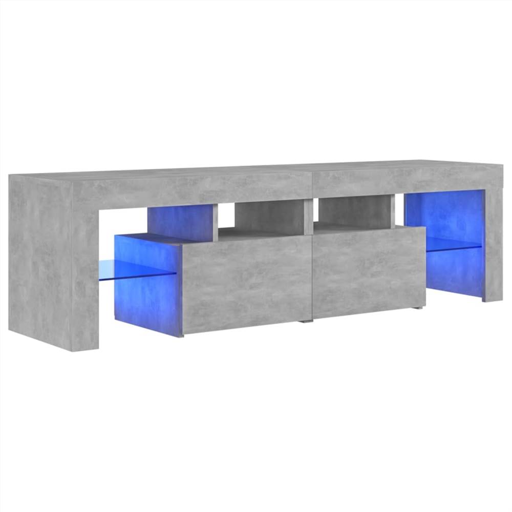 TV Cabinet with LED Lights Concrete Grey 140x35x40 cm