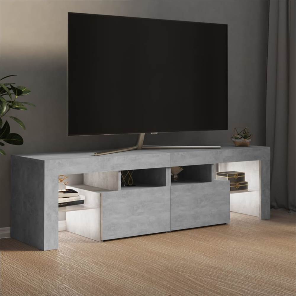 TV Cabinet with LED Lights Concrete Grey 140x35x40 cm