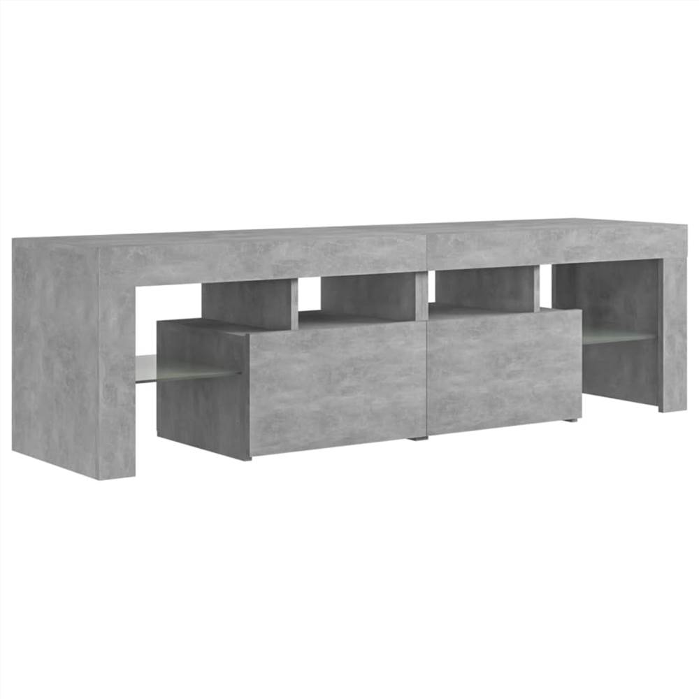 TV Cabinet with LED Lights Concrete Grey 140x35x40 cm