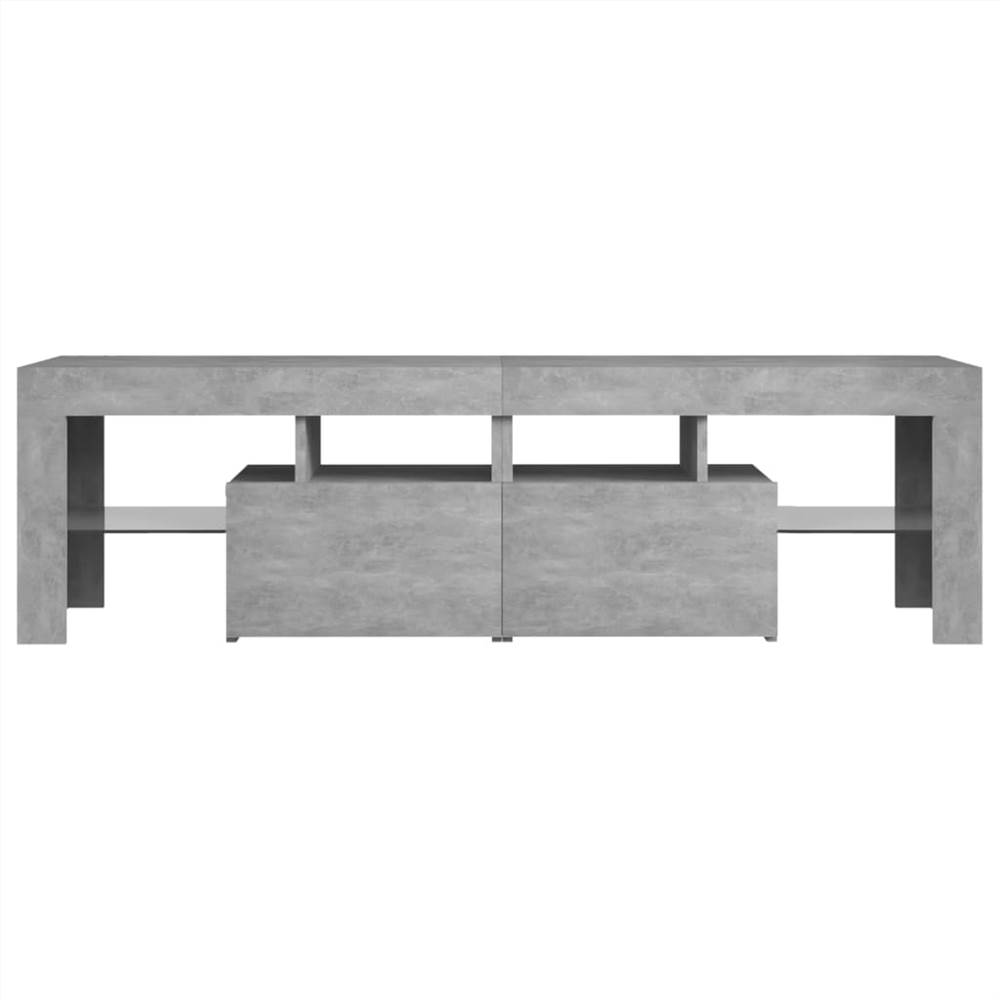 TV Cabinet with LED Lights Concrete Grey 140x35x40 cm