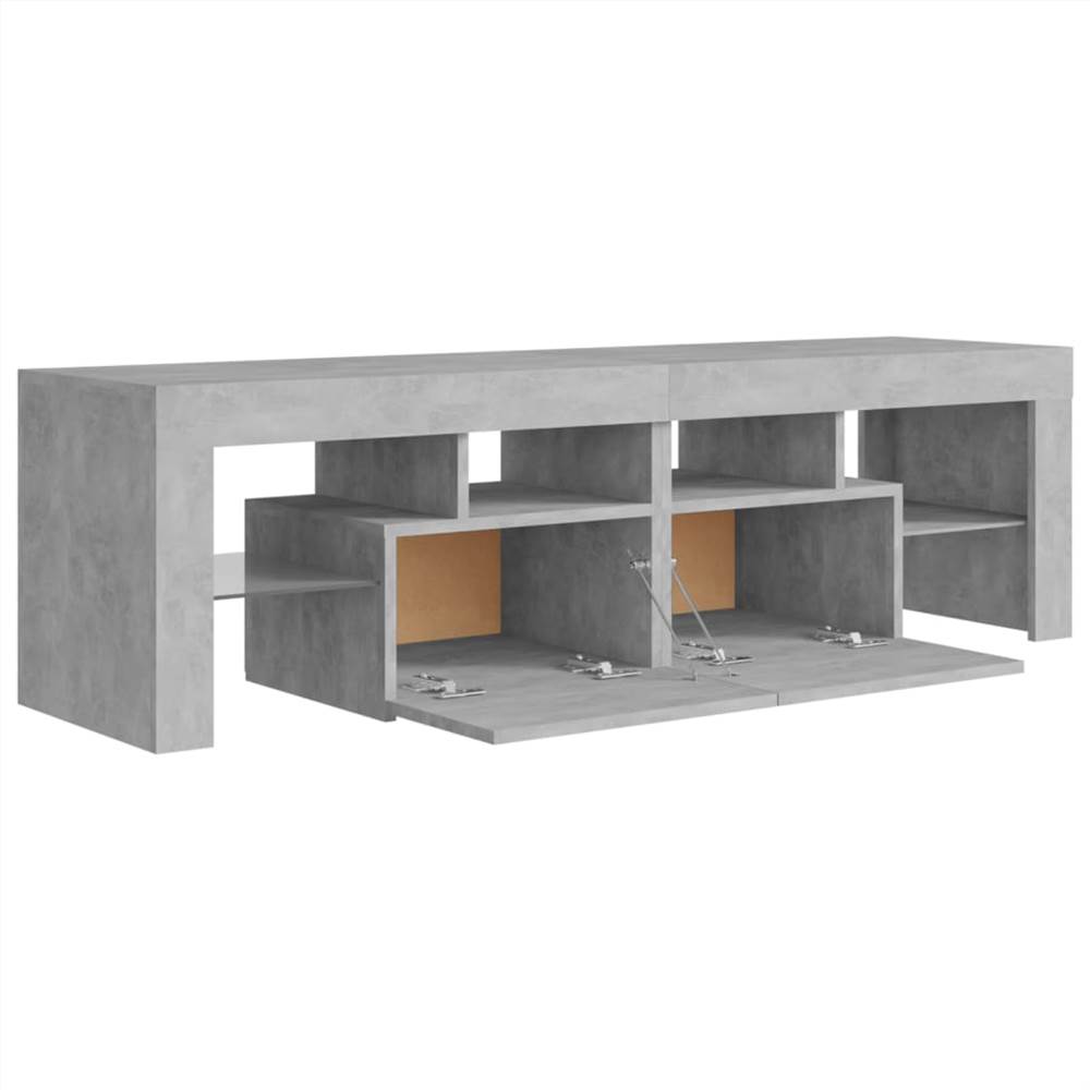 TV Cabinet with LED Lights Concrete Grey 140x35x40 cm