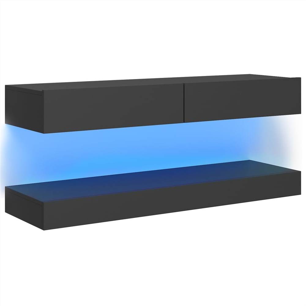 TV Cabinet with LED Lights Grey 120x35 cm