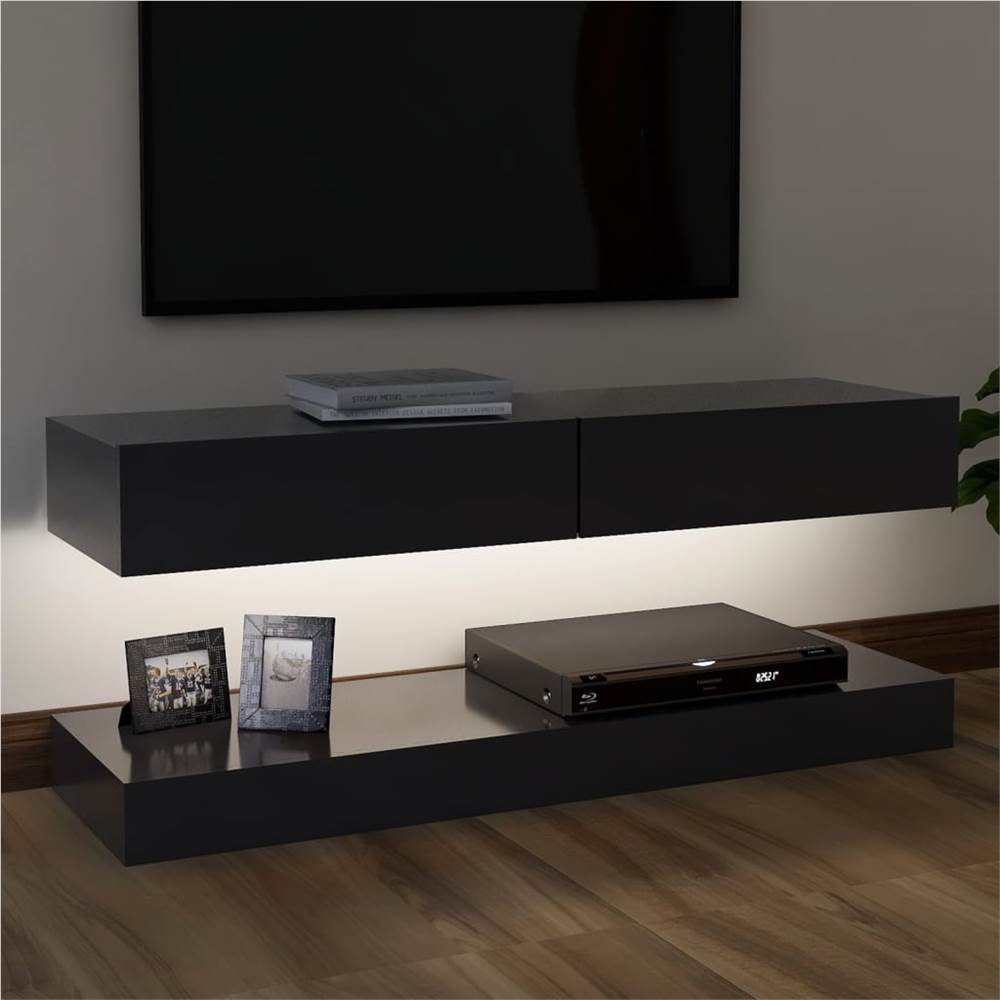 TV Cabinet with LED Lights Grey 120x35 cm