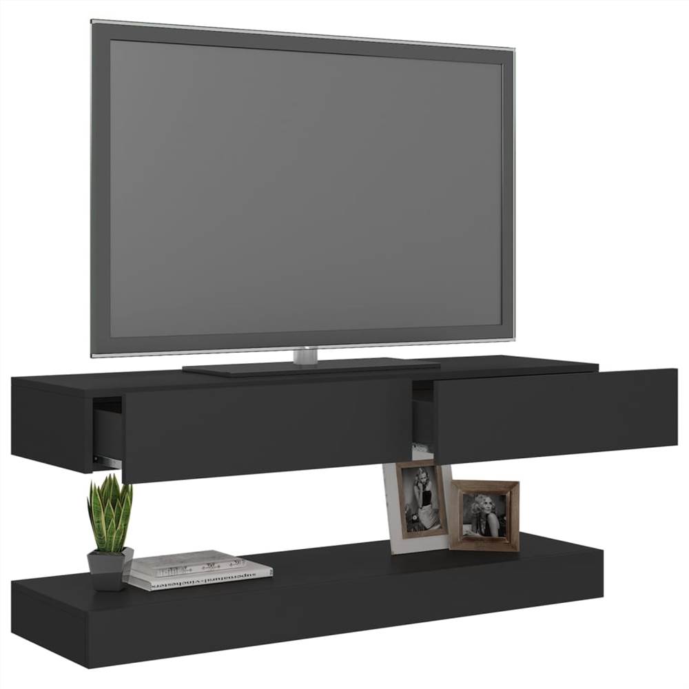 TV Cabinet with LED Lights Grey 120x35 cm