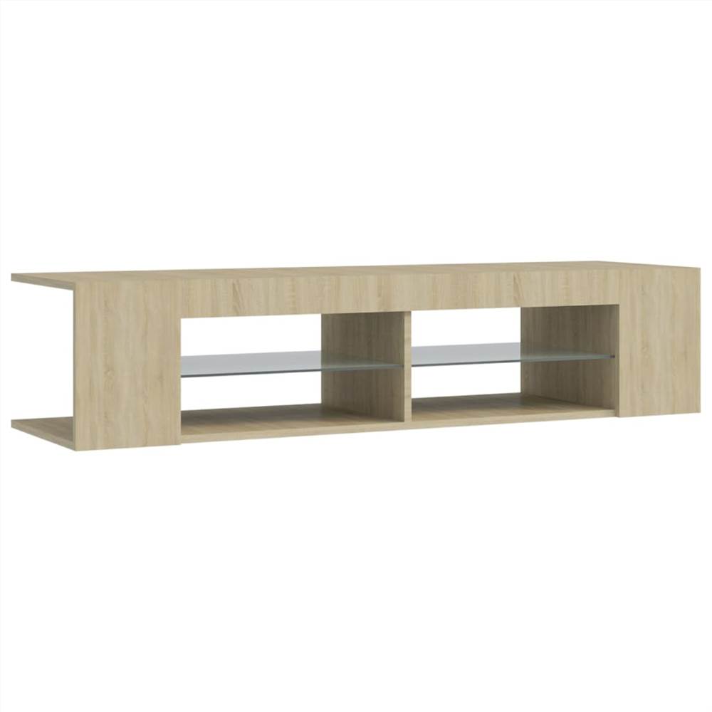 TV Cabinet with LED Lights Sonoma Oak 135x39x30 cm